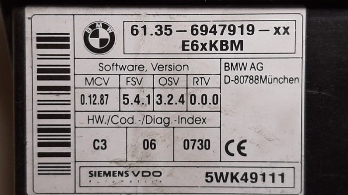 Блок управления 5-Series 2006 E60 N52B25A