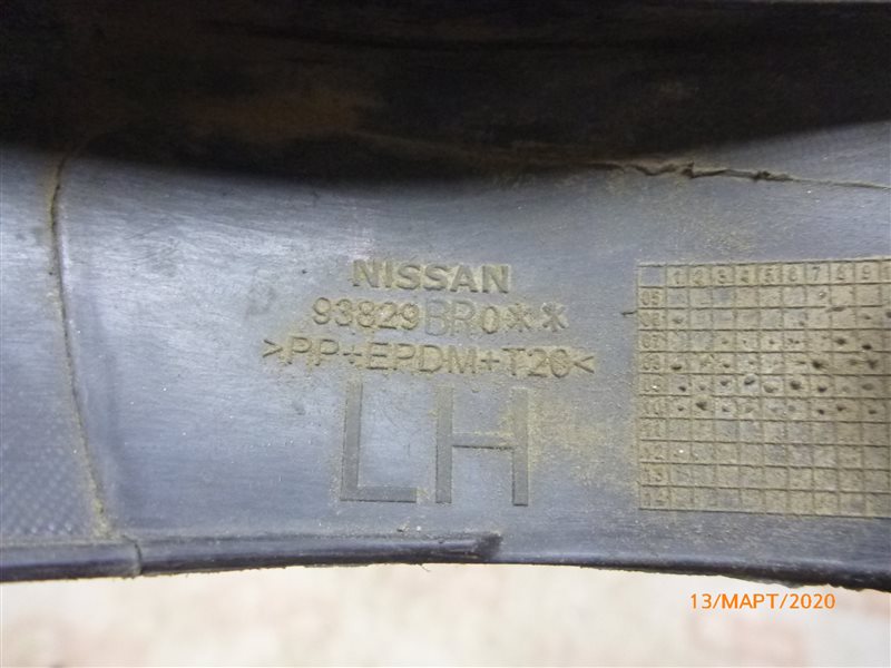 Накладка на крыло задняя левая Qashqai+2 2010 J10E MR20DE