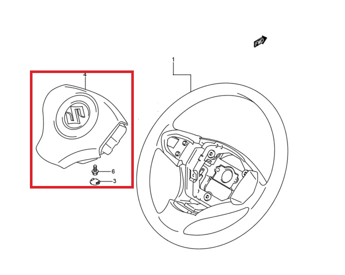 Airbag на руль GRAND VITARA 2005-2015 TD54W J20A