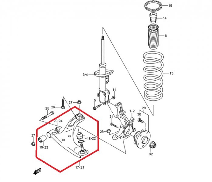 Схема передняя подвеска сузуки гранд витара схема