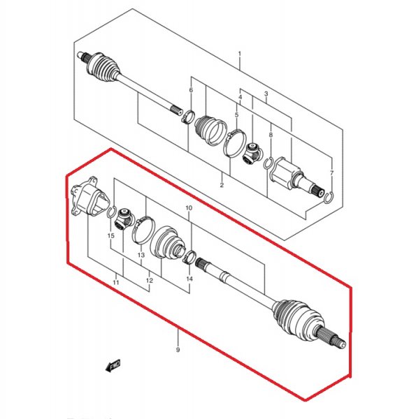 Привод передний левый SUZUKI GRAND VITARA TD54W J20A