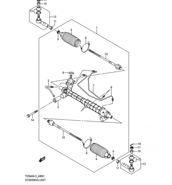 Рулевая рейка SUZUKI ESCUDO 2005-2015 TD54W J20A