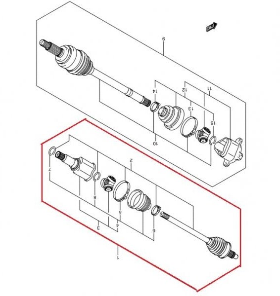 Привод передний правый SUZUKI GRAND VITARA TD54W J20A