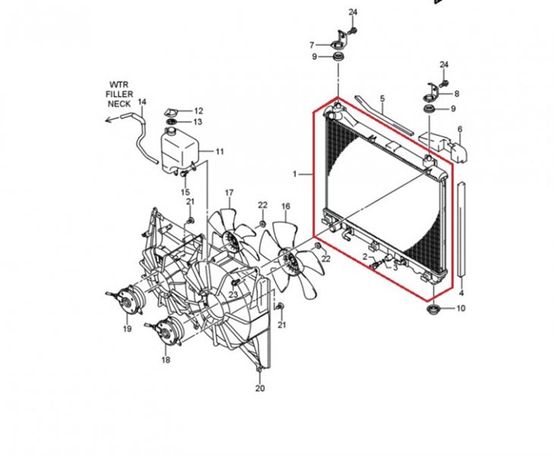 Радиатор основной GRAND VITARA 2005 TD54 J20A