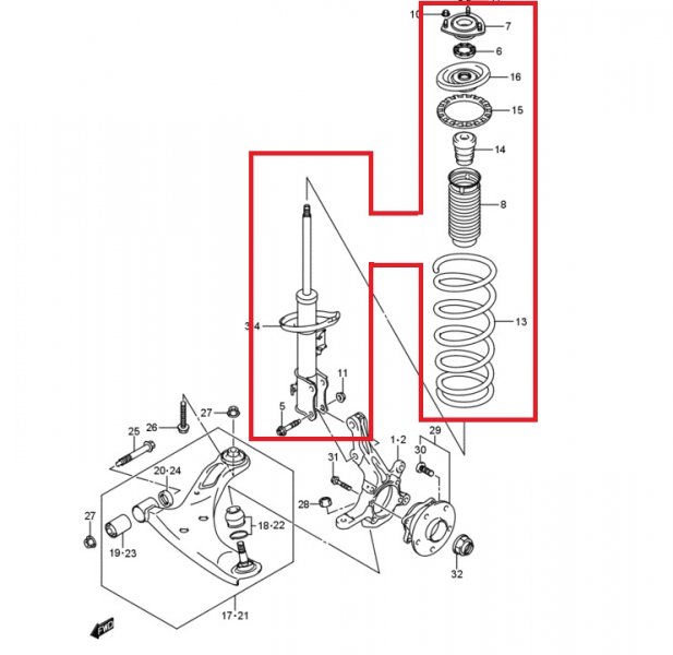 Схема передняя подвеска сузуки гранд витара схема