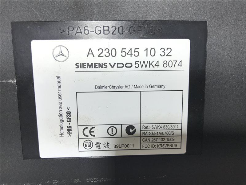 Блок управления Keyless Go Mercedes-Benz CL-Class C215 W215 C215 W215 113.960