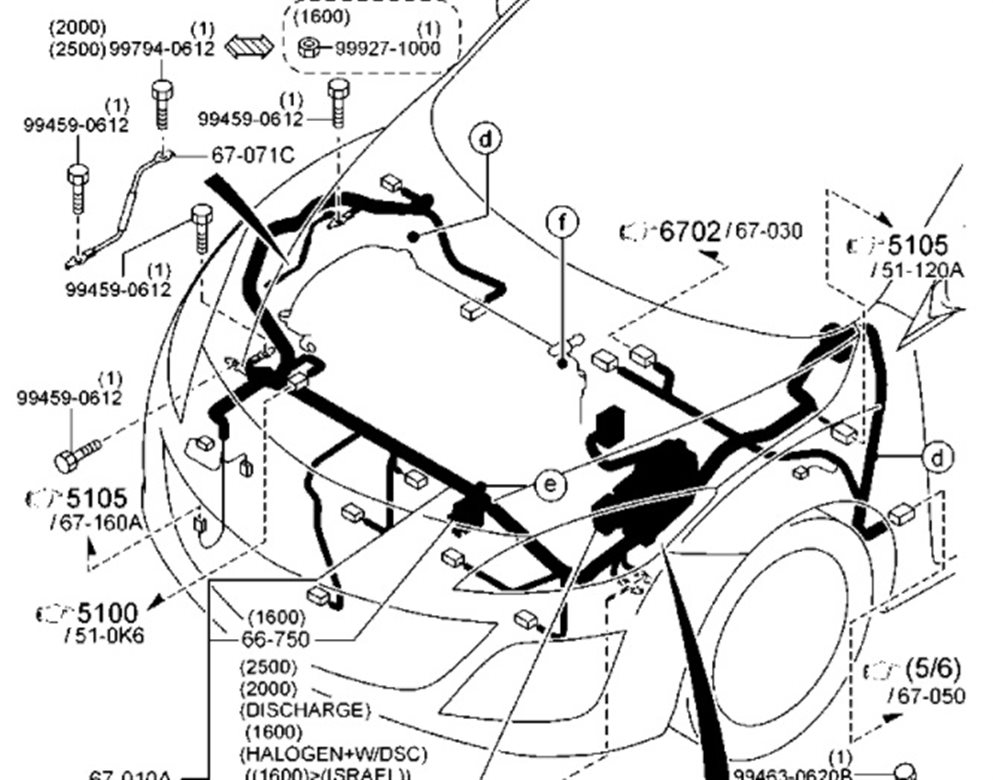 Электропроводка MAZDA MAZDA 3 2009-2011 BL5 Z6 BBM6-67P51 Б/У