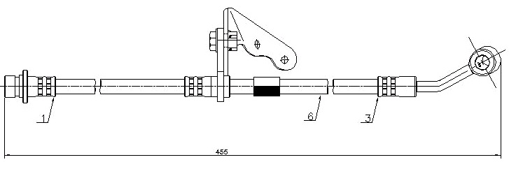 Шланг тормозной левый HONDA CIVIC 94- 01465-S04-J01 новая