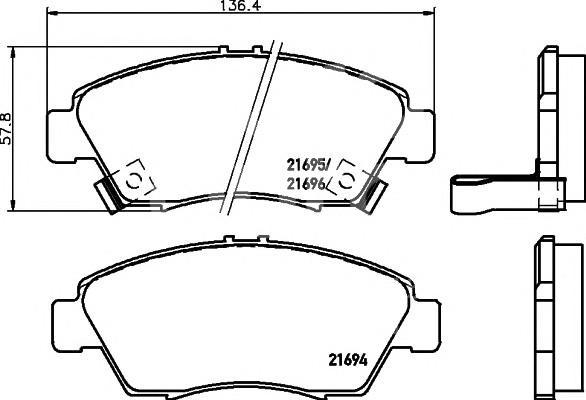 Колодки HONDA CIVIC ES2 JBP0093 новая