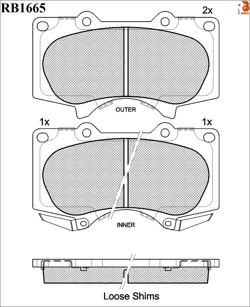 Тормозные колодки RB1665 новая