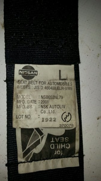Ремень безопасности задний левый NISSAN LIBERTY RM12 QR20DE