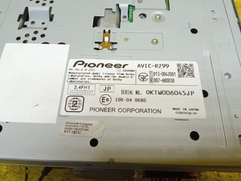 Магнитофон передний PRIUS 1998/Pioneer Carrozzeria AVIC-RZ99 NHW20 1NZFXE