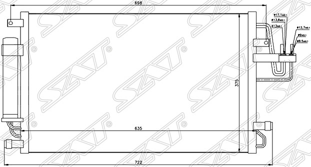 Радиатор кондиционера HYUNDAI TUCSON BH ST-HN50-394-0 новая