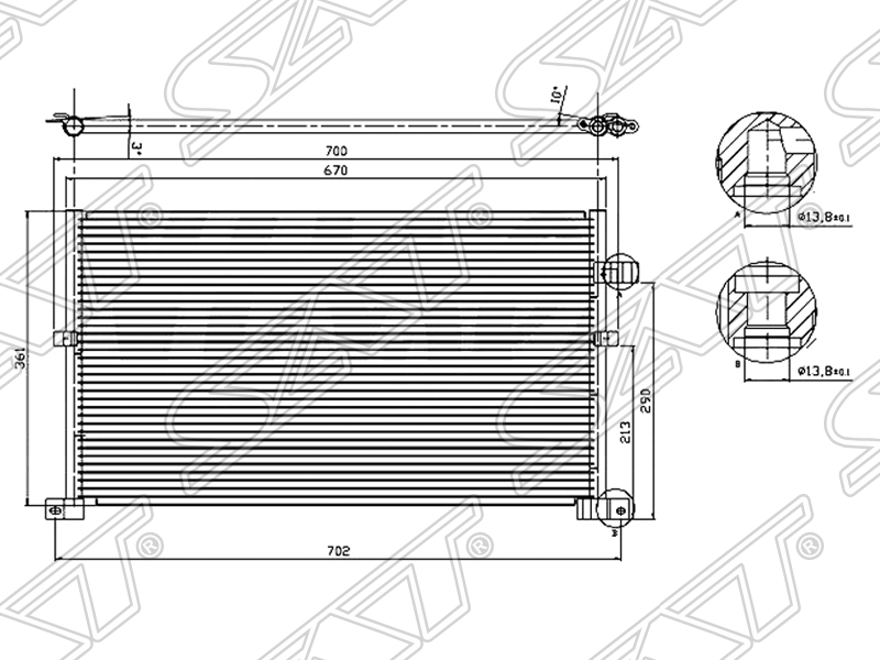 Радиатор кондиционера FORD MONDEO B4Y ST-FD29-394-0 новая