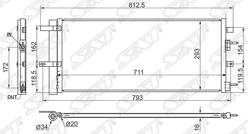 Радиатор кондиционера FORD MONDEO CNG ST-FD31-394-0 новая