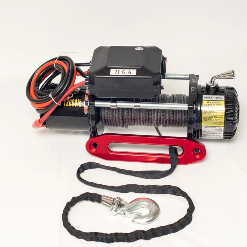 Лебедка автомобильная электрическая 12V Electric Winch 12000lbs/5443 кг кевларовый трос ARA4922 новая