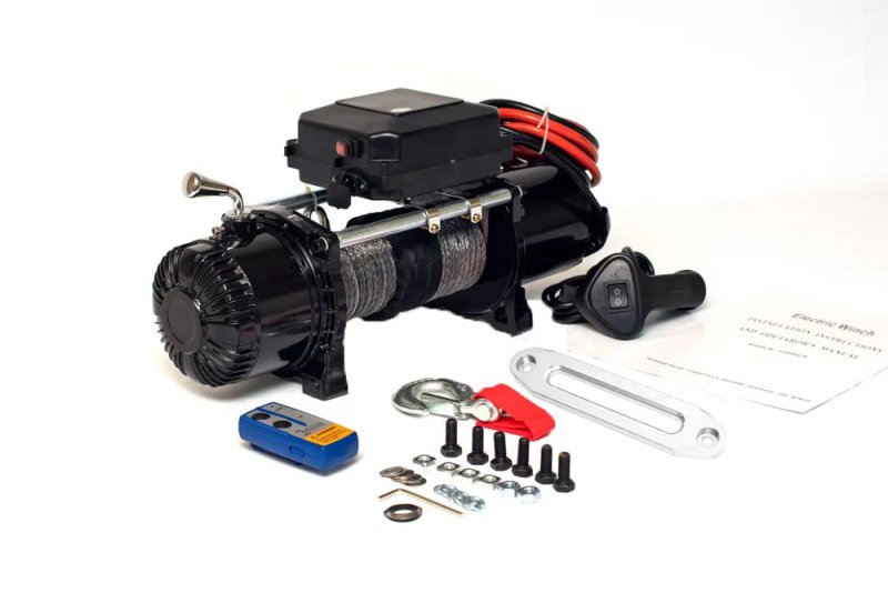 Лебедка автомобильная электрическая 12V Electric Winch 12000lbs/5443 кг кевларовый трос