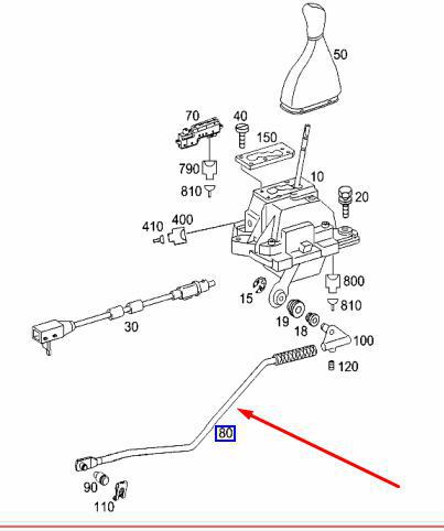 Тяга селектора акпп E 2005 W211 648.961 3.2 cdi