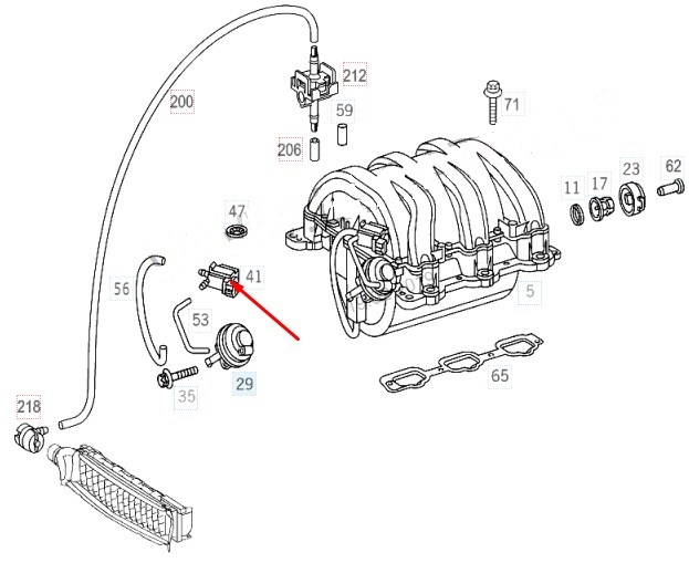 Клапан E 2000 W210 112.914 2.6L