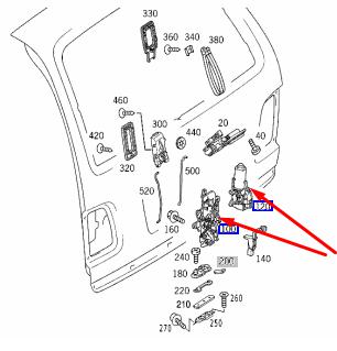 Замок багажника E-CLASS 2000 W210 112.914 2.6L