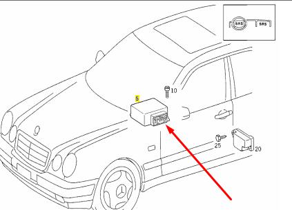 Блок управления airbag E 1997 W210 113.940 4.3L