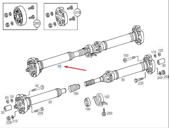 Карданный вал C-CLASS 2004 S203 271.948 1.8L