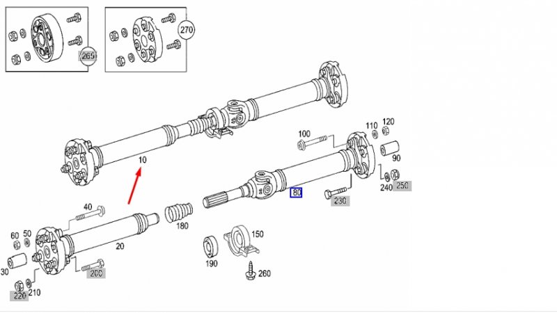 Карданный вал C 2004 W203 271.946 1.8L