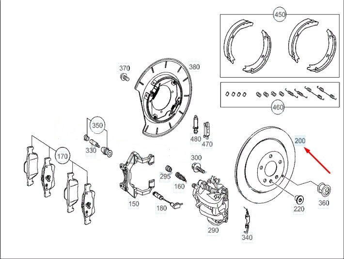 Тормозные диски заднее ML-Class 2008 W164 642.940 3.0 cdi