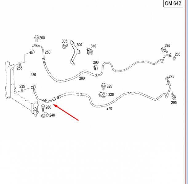 Трубка охлаждения акпп MERCEDES C W203 642.910 3.0L
