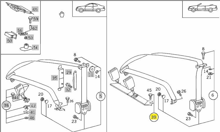 Замок ремня безопасности CLK 2000 W208 112.940 3.2L