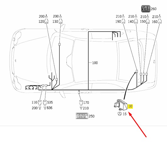 Датчик поперечного ускорения C 2004 W203 271.946 1.8L