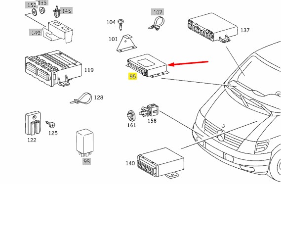 Блок управления АКПП V 2003 W638 611.980 2.2 CDI