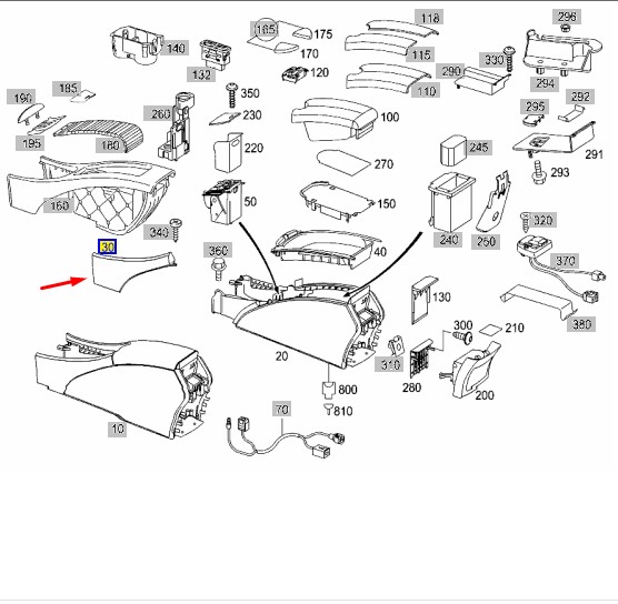 Накладка подлокотника левая MERCEDES E W211 646.821 2.2 CDI