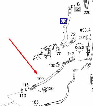 Шланг кондиционера E-CLASS 2008 W211 646.821 2.2 CDI