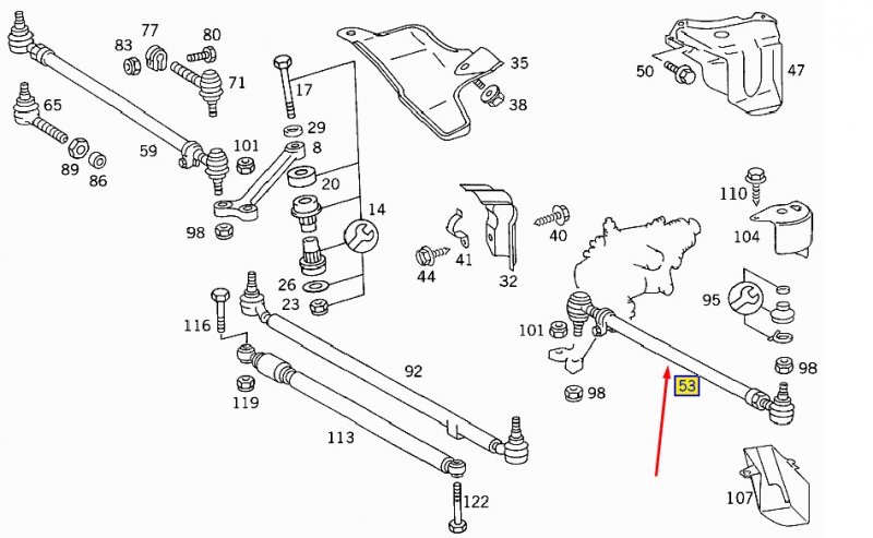 Тяга рулевая E-CLASS 1997 W124 602.912