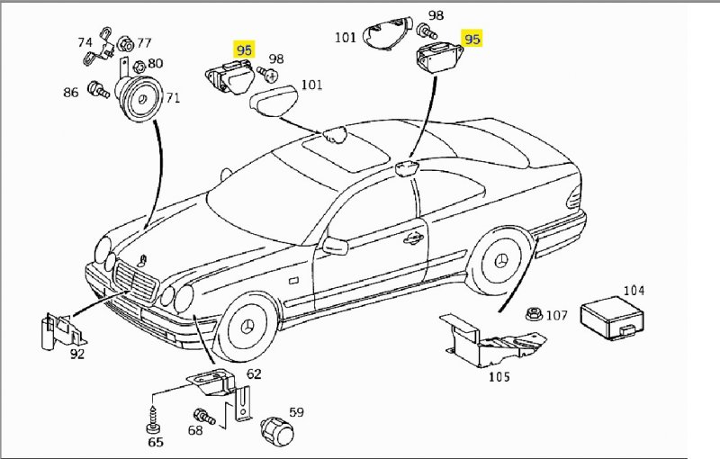 Датчик сигнализации CLK 2002 W208 111.982 2.3L