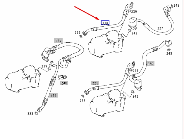 Шланг кондиционера CLK 1998 W208 112.940 3.2L