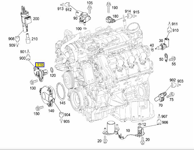 Датчик положения распредвала C 2006 W203 272.920 2.5L