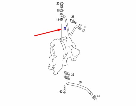 Трубка турбины E-CLASS 2008 W211 646.821 2.2 CDI