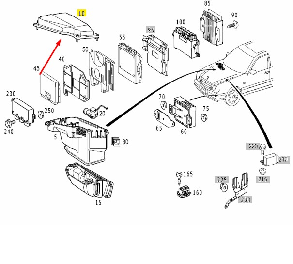 Крышка блока предохранителей E-CLASS 1999 W210 112.941 3.2L