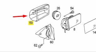 Корпус зеркала правый E-CLASS 1999 W210