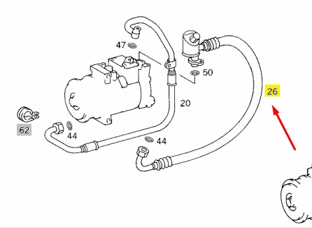 Трубка кондиционера CLK-CLASS 1999 W208 111.945 2.0L