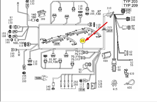 Проводка двигателя C-CLASS 2002 W203 112.912 2.6