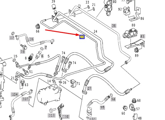 Трубка кондиционера M-CLASS 2003 W163 112.970 3.7L