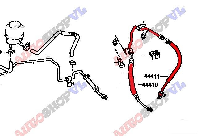 Шланг гидроусилителя TOYOTA CAMRY SV40 4SFE 44410-32510 контрактная