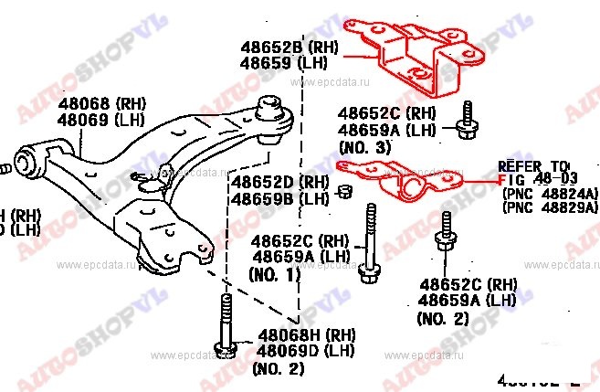 Крепление стабилизатора переднее TOYOTA SPRINTER MARINO AE101 4AFE 48652-12070 контрактная