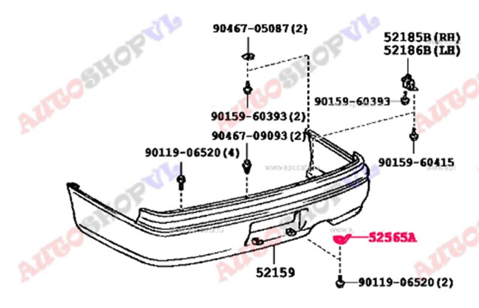 Крепление бампера заднее TOYOTA VISTA SV30 52565-32050 контрактная