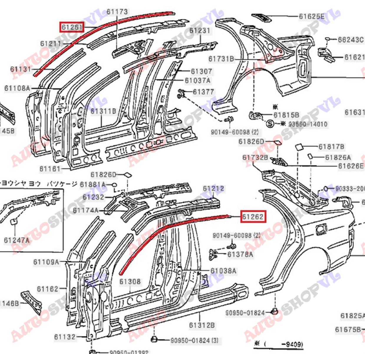 Уплотнительная резинка TOYOTA CRESTA JZX90 1JZGE