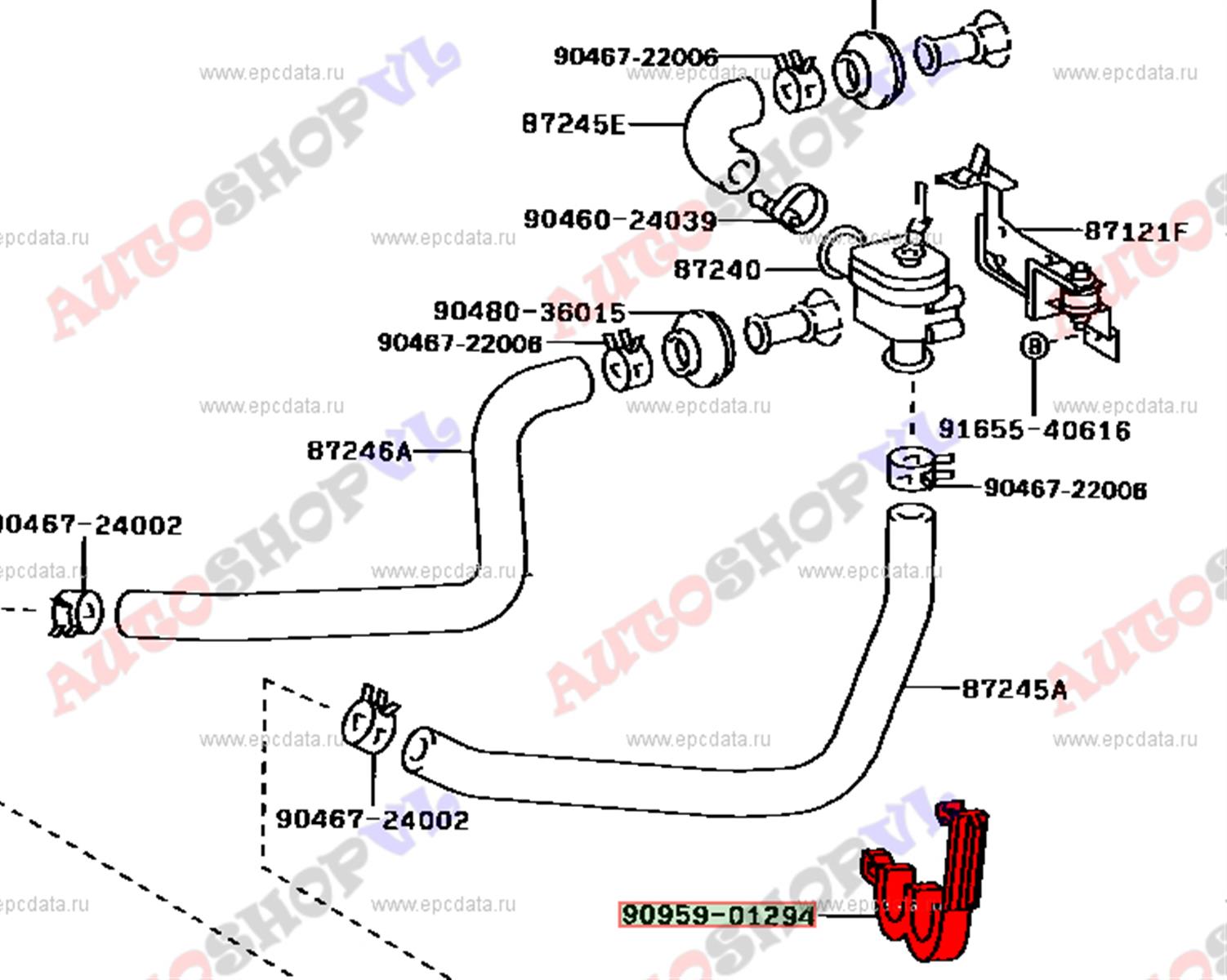 Клипса TOYOTA VISTA SV30 90959-01294 контрактная