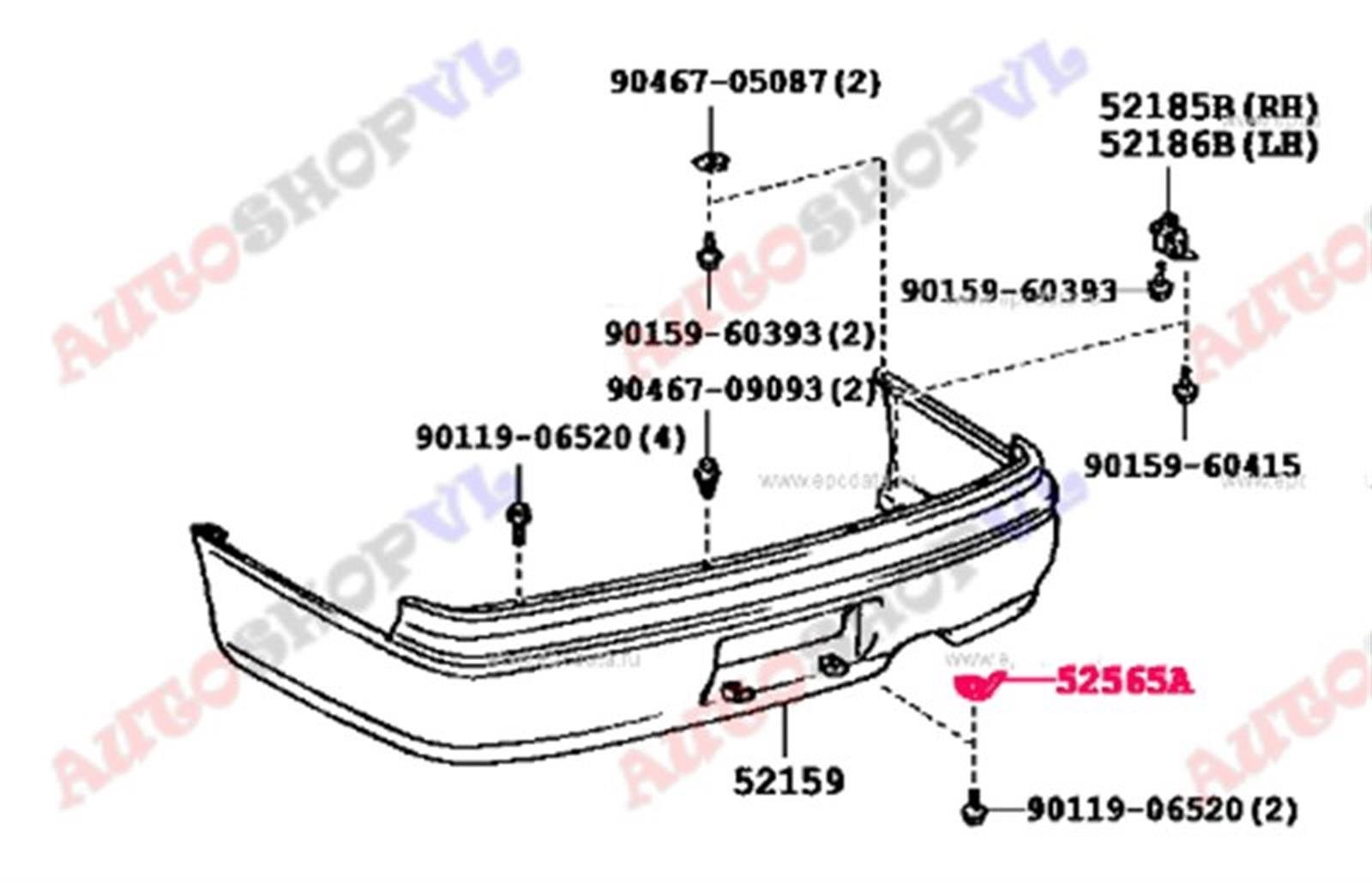 Крепление бампера заднее TOYOTA CAMRY SV30 52565-32050 контрактная